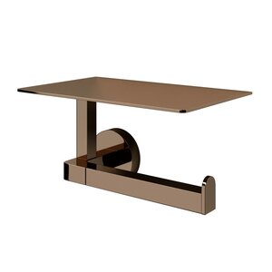 Изображение товара Держатель туалетной бумаги WasserKRAFT Asphe, с полкой для телефона, розовое золото, K-77725