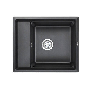 Изображение товара Кухонная мойка Granula KS-6004 черная, кварц, 60x51 см, гарантия 5 лет