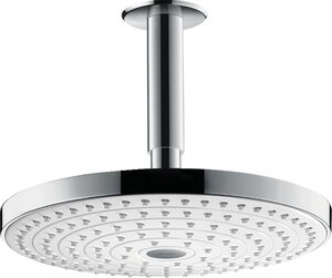 Изображение товара Верхний душ Hansgrohe Raindance Select 26467400, 24х24 см, 2 режима струи, с держателем, белый/хром