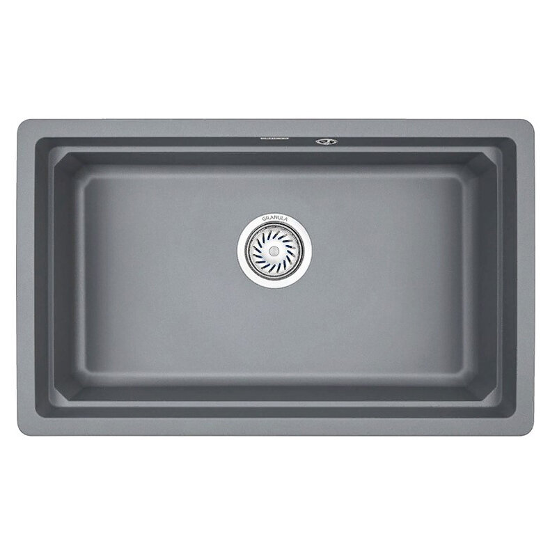 Изображение товара Кухонная мойка Granula Kitchen Space 75 см алюминиум кварц врезная с монтажом снизу