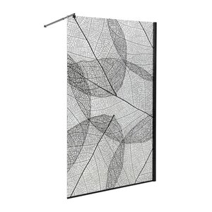 Изображение товара Душевая стенка Dto MB, со свободным входом, 110 см, профиль черный, стекло с рисунком, MB110