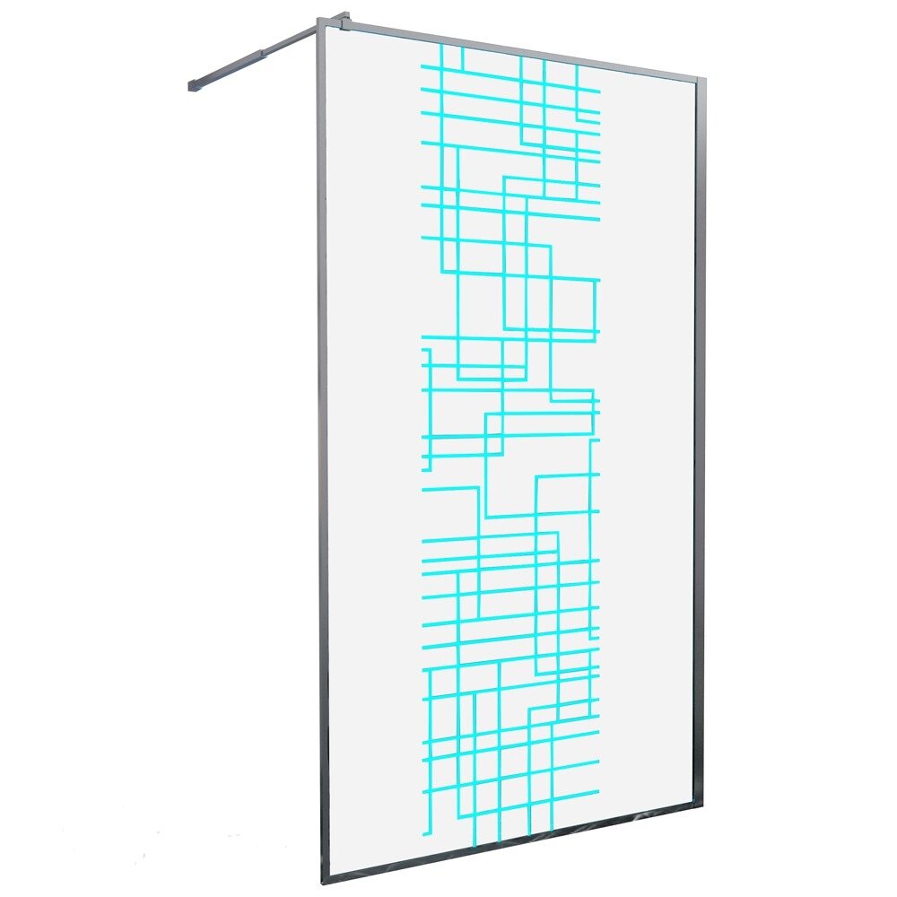 Изображение товара Душевая стенка Dto LC со свободным входом 120 см профиль хром стекло рисунок