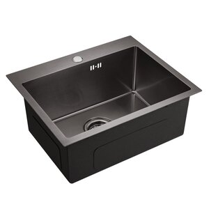 Изображение товара Кухонная мойка Емар Best EMB-115 PVD Nano Dark 53x43 см из нержавеющей стали с покрытием Nano Dark