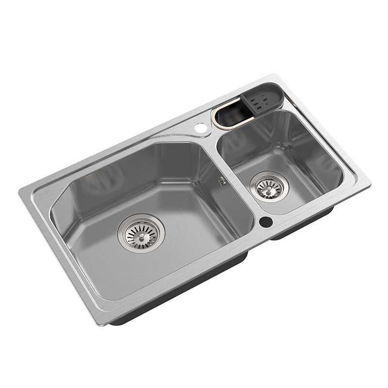 Изображение товара Мойка OULIN OL-H9818 из нержавеющей стали 81 см, Satin Finish, 2 чаши