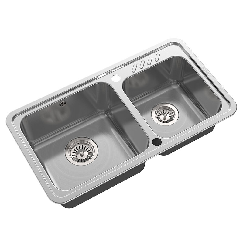 Изображение товара Кухонная мойка Oulin 78 см из нержавеющей стали с 2 чашами