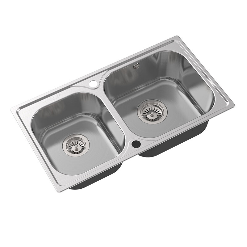 Изображение товара Мойка кухонная Oulin 78 см, нержавеющая сталь, цвет сатин, OL-H9819