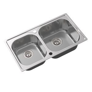 Изображение товара Мойка кухонная Oulin 78 см, нержавеющая сталь, цвет сатин, OL-H9819