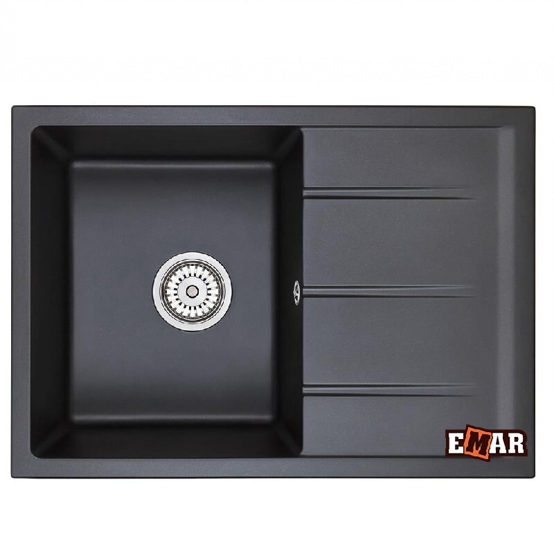Изображение товара Мойка кухонная Емар Quartz EMQ-1700.Q Оникс 70х50 см искусственный камень