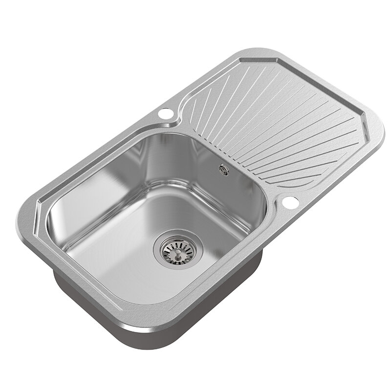 Изображение товара Мойка кухонная Oulin 79 см из нержавеющей стали с сатиновым покрытием