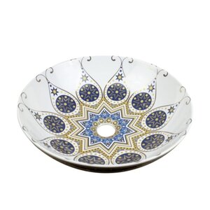 Изображение товара Раковина Bronze de Luxe Lotos 40,5 см круглая накладная фаянс Италия