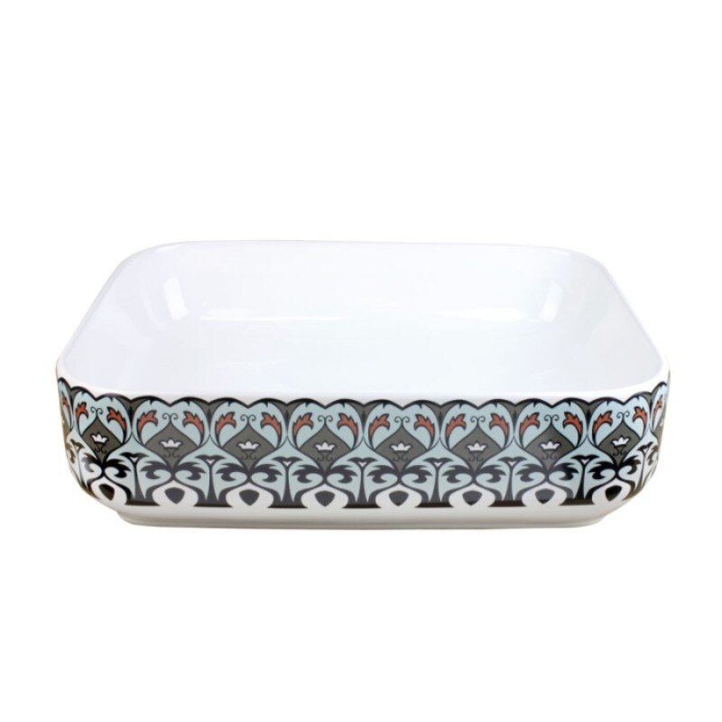 Изображение товара Раковина Bronze de Luxe Nordic 50 см белая с рисунком накладная