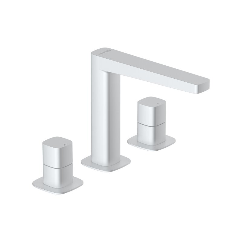 Изображение товара Смеситель WasserKRAFT Saale белый матовый для раковины двухвентильное качество Германия