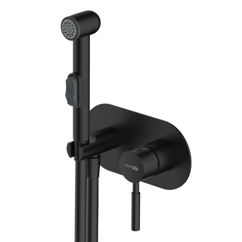 Изображение товара Гигиенический душ WasserKRAFT Gollach 3338 со смесителем черный матовый