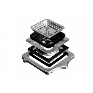 Изображение товара Адаптер для измельчителя пищевых отходов Oulin квадратный из нержавеющей стали хром