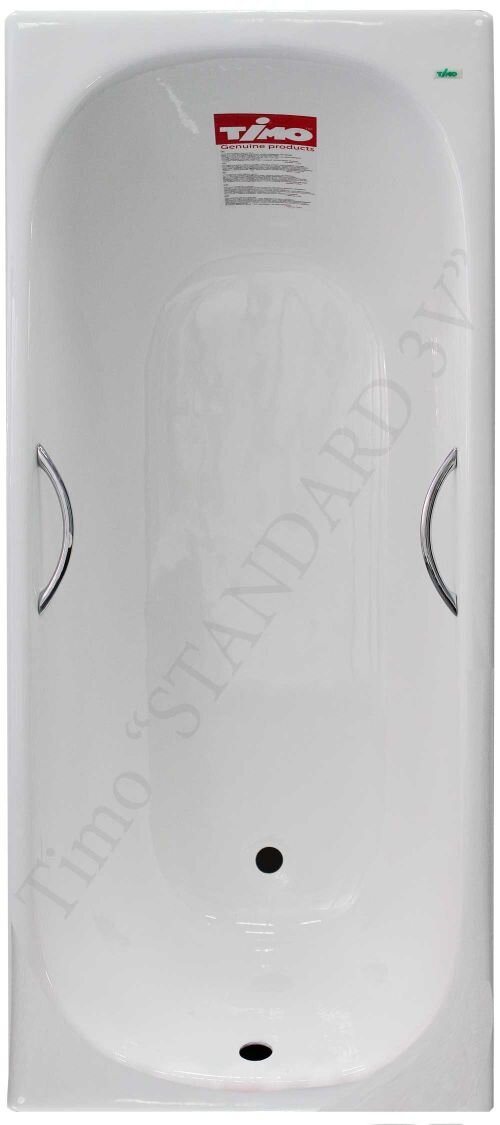Изображение товара Чугунная ванна Timo Standard 3V 170x75 белая с ручками