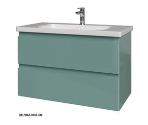Изображение товара Тумба под раковину Caprigo Forte 90 см подвесная, зеленый (волна MU-08), 36113-MU-08