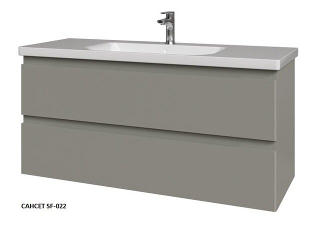 Изображение товара Тумба под раковину Caprigo Forte 120 см подвесная серый МДФ ламинат