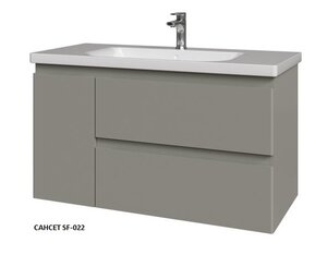 Изображение товара Тумба под раковину Caprigo Forte 100 см подвесная, 1 дверь слева, серый (сансет SF-022), 36115L-SF-022 (УК056529)