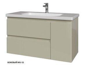 Изображение товара Тумба под раковину Caprigo Forte 100 см подвесная, 1 дверь справа, бежевый (бежевый MU-11), 36115R-MU-11