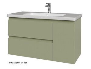Изображение товара Тумба под раковину Caprigo Forte 100 см подвесная, 1 дверь справа, зеленый (фисташка SF-024), 36115R-SF-024