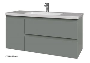 Изображение товара Тумба под раковину Caprigo Forte 120 см подвесная, 1 дверь слева, серый (стилл SF-028), 36117L-SF-028 (УК056203)