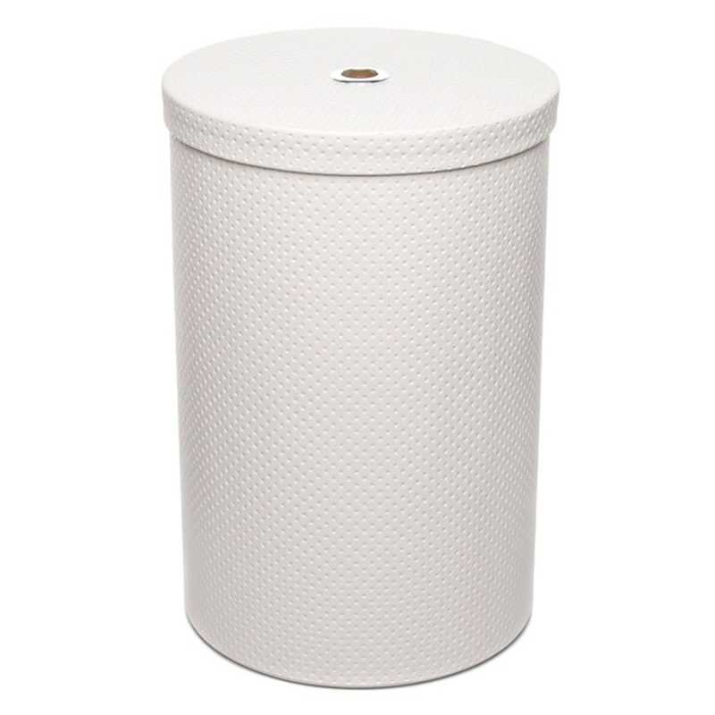 Изображение товара Круглая корзина для белья Camelos PWH-R с декором точками белый хром