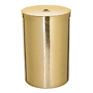 Изображение товара Корзина для белья круглая Camelos, золото, текстура крокодил, GKr-R