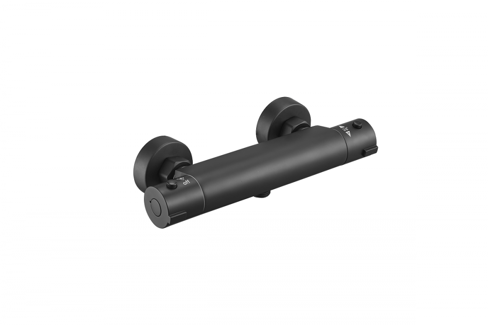 Изображение товара Смеситель Esko Mikros T3080 Black для душа термостатический Изображение товара Смеситель Esko Mikros T3080 Black для душа термостатический