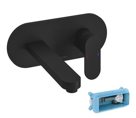 Изображение товара Смеситель Ravak Chrome X070430 CR 019.20BL для раковины, настенный, черный матовый