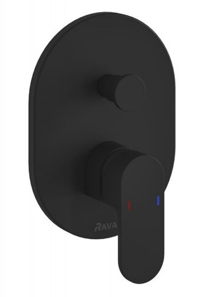 Изображение товара Смеситель Ravak Chrome CR 065.20BL для ванны и душа черный матовый 19 см