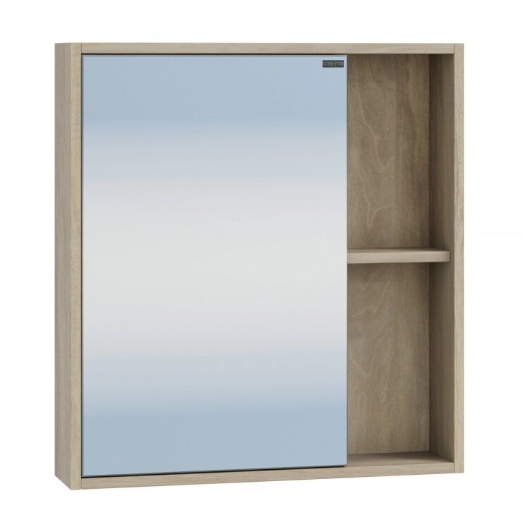 Изображение товара Зеркальный шкаф Санта Прима 60 см, без подсветки, дуб светлый