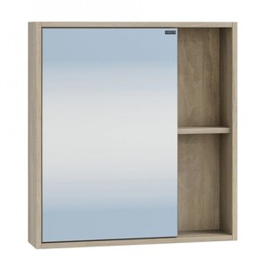 Изображение товара Зеркальный шкаф Санта Прима 60 см, без подсветки, дуб светлый, 700344
