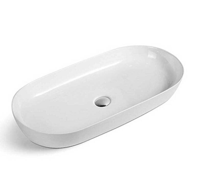 Изображение товара Раковина Vincea 80x40 см накладная овальная белая из фарфора VBS-114