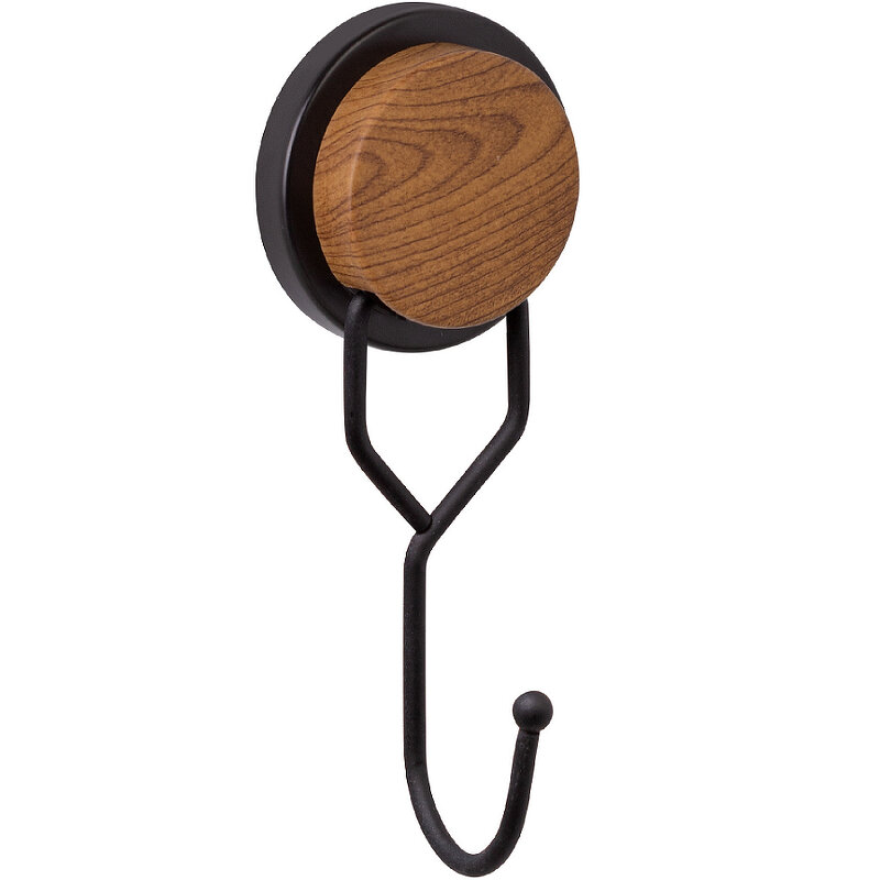 Изображение товара Крючок одинарный Fixsen Magic Wood FX-46005, черный матовый/светлое дерево