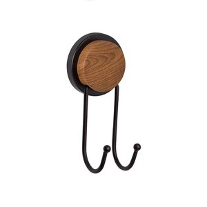 Изображение товара Крючок Fixsen Magic Wood FX-46005A, двойной, черный матовый/светлое дерево