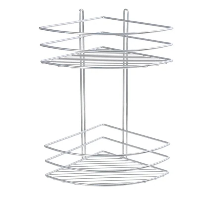 Изображение товара Угловая полка Fixsen двухэтажная хром сталь 38х20 см FX-710-2