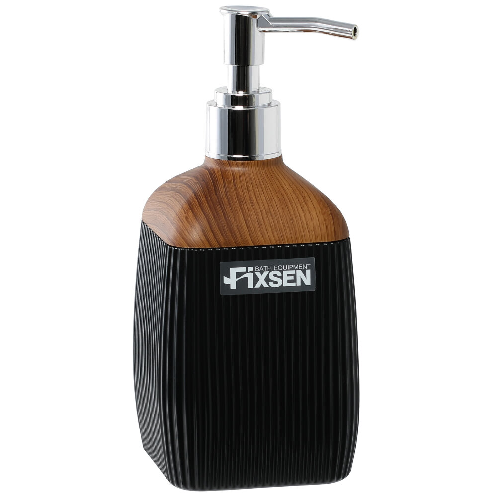 Изображение товара Дозатор для жидкого мыла Fixsen Black Wood FX-401-1, черный/светлое дерево, 401-1