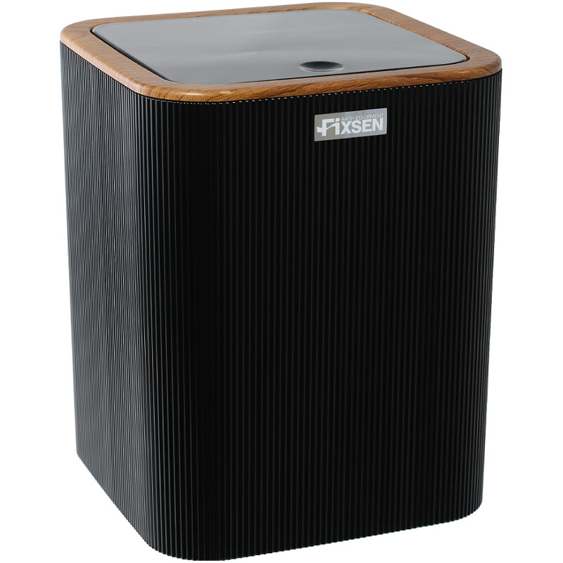 Изображение товара Ведро для мусора Fixsen Black Wood FX-401-6, 5 л, черное/светлое дерево