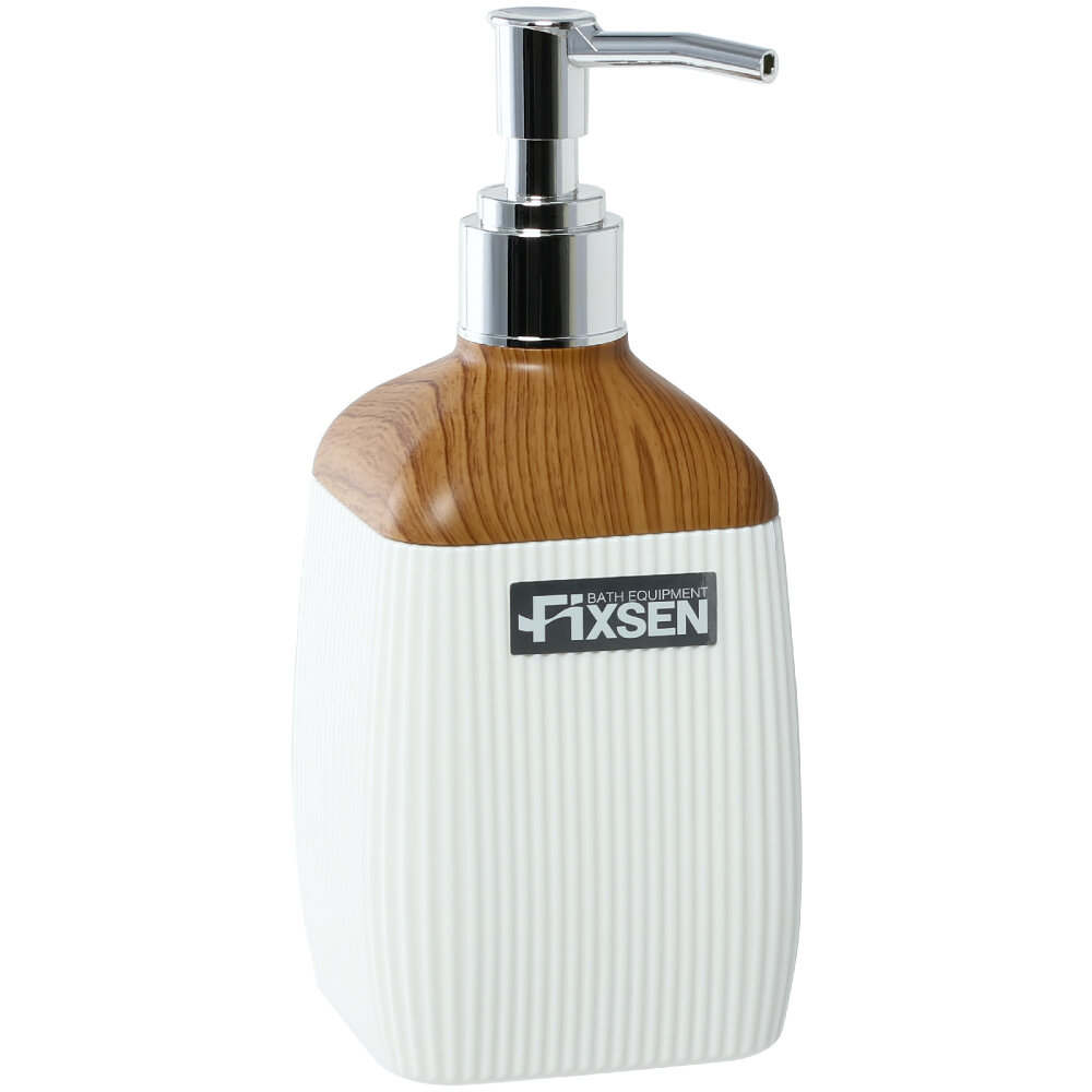 Изображение товара Дозатор для жидкого мыла Fixsen White Wood FX-402-1, белый/светлое дерево, 402-1