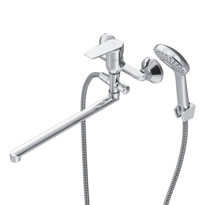 Изображение товара Смеситель Am.Pm Gem F90A90100 для ванны и душа, с длинным изливом, с душевым комплектом, хром
