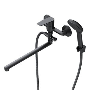 Изображение товара Смеситель Am.Pm Gem F90A90122 для ванны и душа, с длинным изливом, с душевым комплектом, черный матовый