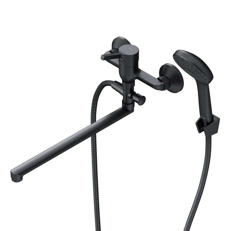 Изображение товара Смеситель для ванной и душа Am.Pm X-Joy S F85B90122 черный матовый с длинным изливом