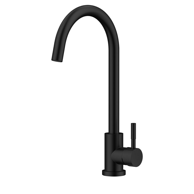 Изображение товара Современный кухонный смеситель Raiber Graceful RPB-012 черный матовый, 360°
