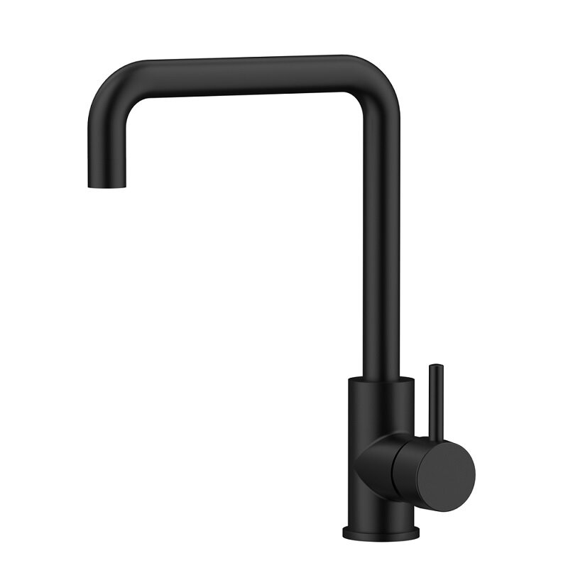 Изображение товара Смеситель для кухни Raiber Graceful RPB-013 черный матовый с вращающимся изливом