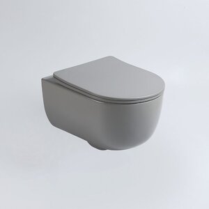 Изображение товара Подвесной безободковый унитаз Vincea Evo, ультратонкое soft-close сиденье, цвет серый матовый, VT1-34SMG