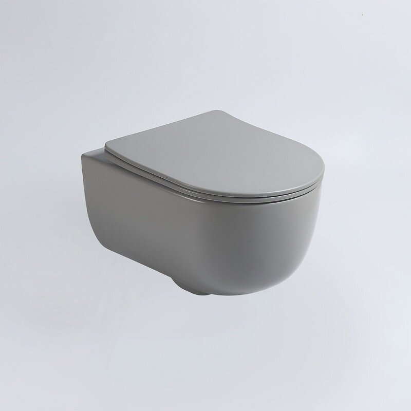 Изображение товара Подвесной безободковый унитаз Vincea Evo с soft-close сиденьем серый матовый