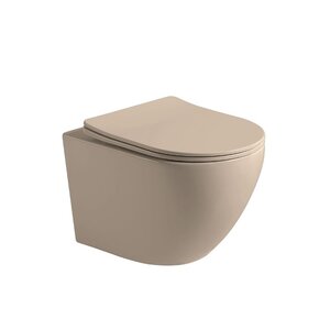 Изображение товара Подвесной безободковый унитаз Vincea Globo VT1-14SMC, ультратонкое сиденье soft-close, цвет капучино матовый