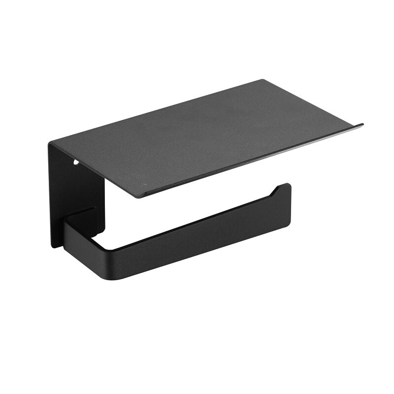 Изображение товара Держатель туалетной бумаги с полкой Mediclinics Aura AI2003B черный матовый