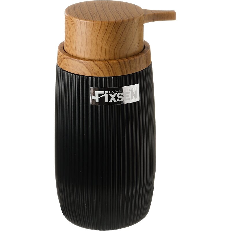 Изображение товара Дозатор для жидкого мыла Fixsen Black Boom FX-411-1, черный/светлое дерево, 411-1
