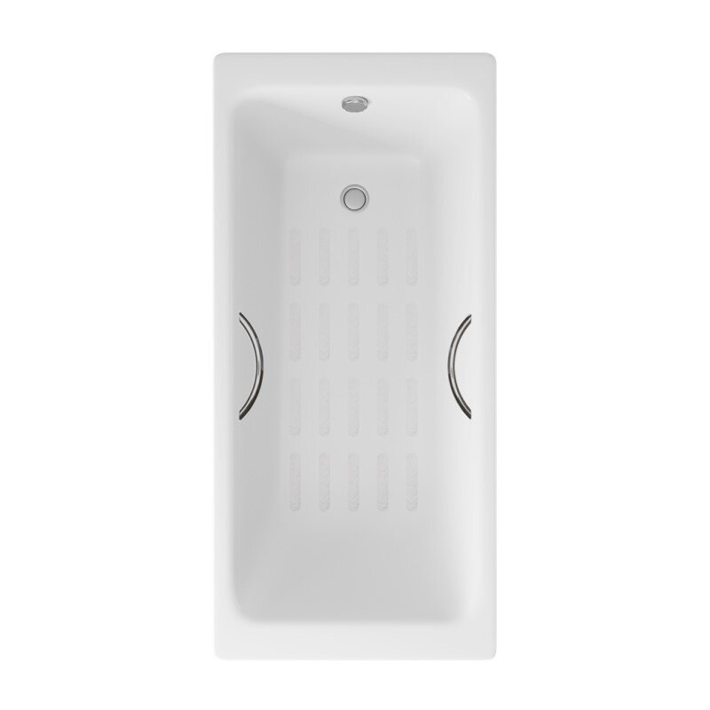Изображение товара Ванна чугунная Delice Parallel DLR220505R-AS, 170 х 70 см, антискользящее покрытие, с ручками хром, цвет белый